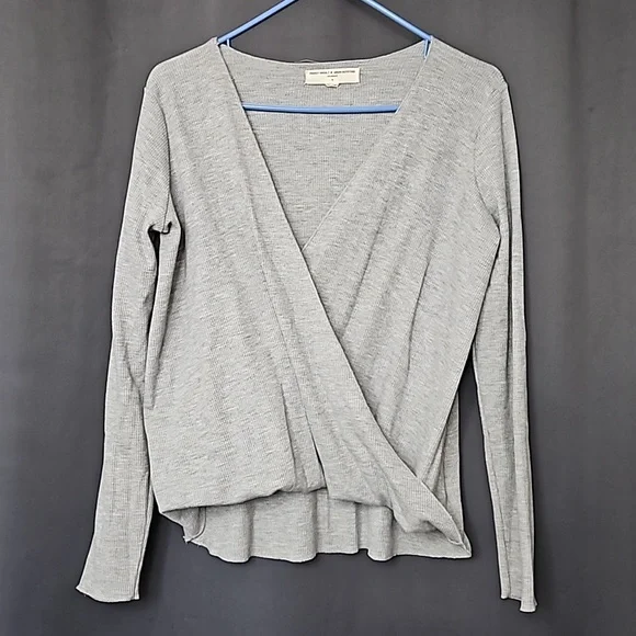 Urban Outfitters Project Social T grey waffle knit long sleeve top size … - Picture 2 of 9